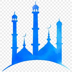 Mosque Blue Watercolor Shape Ramadan Illustration
