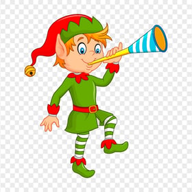 HD Cartoon Elf Playing Clarinet Transparent PNG