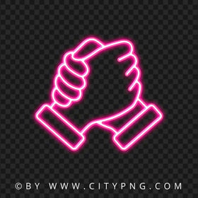 Pink Neon Soul Brother Handshake Transparent PNG