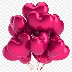 HD Realistic Pink Balloons Hearts Valentine Love PNG