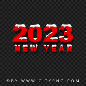 Snowy 2023 New Year Red Logo PNG Image