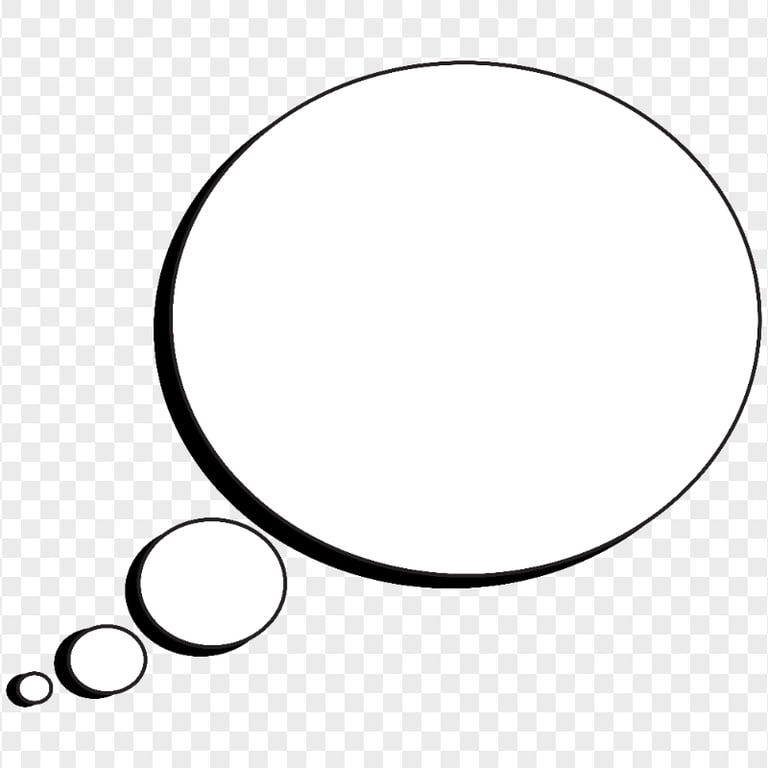 Round Cartoon Thought Bubble Thinking Speech