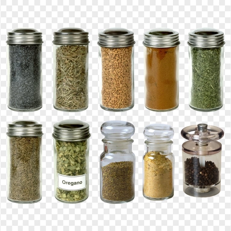 HD Food Spice Glass Bottles PNG