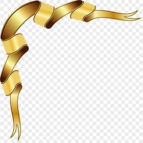 HD Gold Corner Ribbon Illustration Transparent PNG