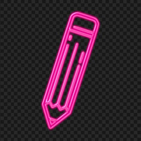 Pink Outline Neon Pencil PNG