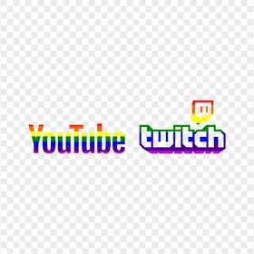 HD Twitch & Youtube Rainbow Logos Signature PNG