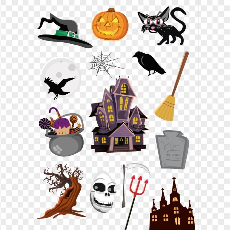 HD Horror Halloween Cartoon Items Elements PNG | Citypng