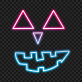 Neon Monster Halloween Pumpkin Face FREE PNG