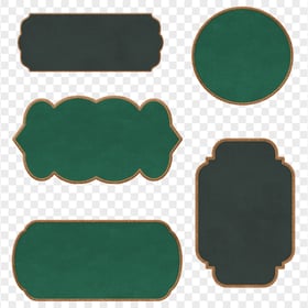 Green Chalkboard Labels Shapes Image PNG