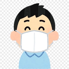 Cartoon Child Wear White Surgical Mask