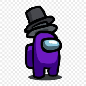 HD Purple Among Us Character With Double Top Hat PNG
