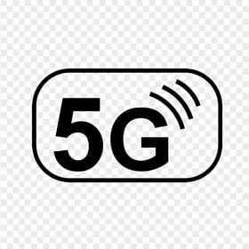 HD 5G Cellular Black Logo Icon PNG