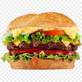 Classic Beef Cheeseburger American Food Transparent PNG