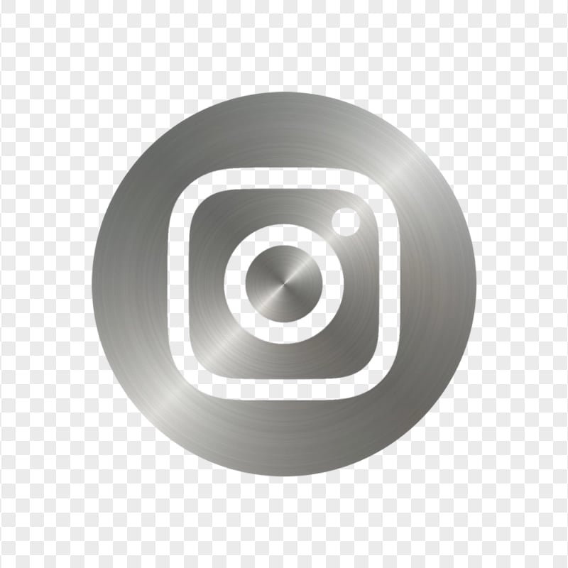 HD Silver Gray Round Instagram IG Logo Icon PNG