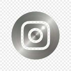 HD Silver Gray Round Instagram IG Logo Icon PNG
