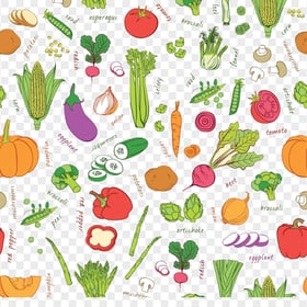 Vegetables Seamless Pattern PNG Image