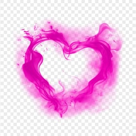 HD Beautiful Pink Smoke Heart Love PNG
