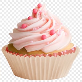 HD Pink Wedding Cupcake With Icing PNG