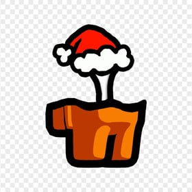 HD Orange Among Us Crewmate Character Bone Santa Hat PNG