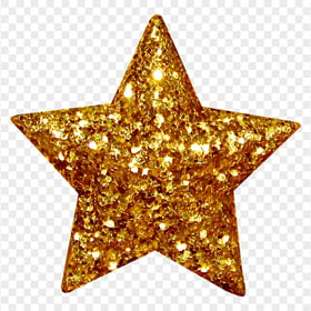 Golden Glitter Star HD Transparent Background