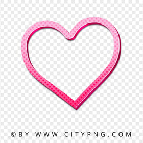 HD Outline Pink Cute Heart Transparent Background