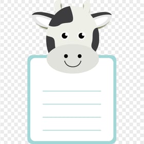 HD Paper Note Cow Illustration PNG