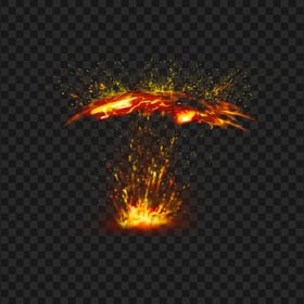Fire Lava Splash Particles Sparks Effect PNG