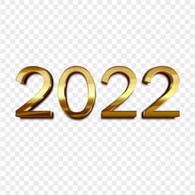 HD 3D Gold 2022 Text Transparent Background