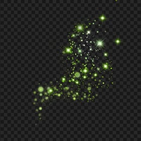 Green Magic Sparkling Shining Stars PNG