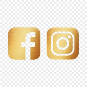 HD Facebook Instagram Gold Texture Square Logos Icons PNG