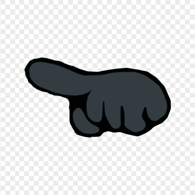 HD Black Among Us Character Finger Hand Pointing Left PNG