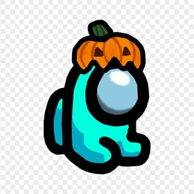 HD Cyan Light Blue Among Us Mini Crewmate Baby Pumpkin Hat PNG