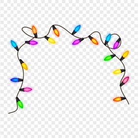 Christmas Holidays Colored Lights String Frame PNG