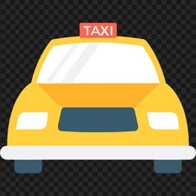 Vector Cartoon Front View Taxi Cab Icon PNG