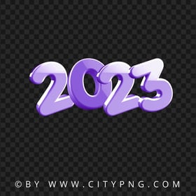 HD Text Numbers 3D Purple 2023 PNG