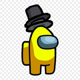 HD Yellow Among Us Crewmate Character With Double Top Hat PNG