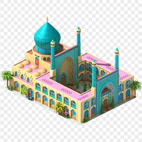 3D Masjid Isometric Arabic Illustration Icon
