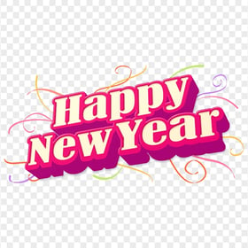 HD 3D Happy New Year Wish Text Illustration PNG