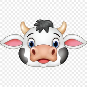 HD Cartoon Cute Cow Head Face PNG