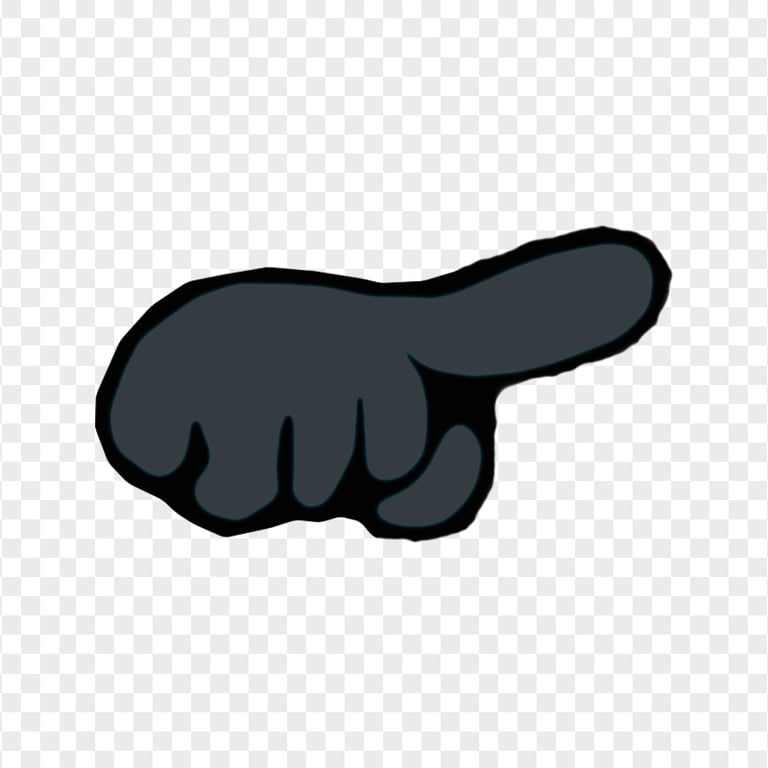 HD Black Among Us Character Finger Hand Pointing Right PNG