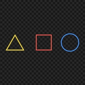 HD Square Triangle Circle Colors Glowing Neon PNG