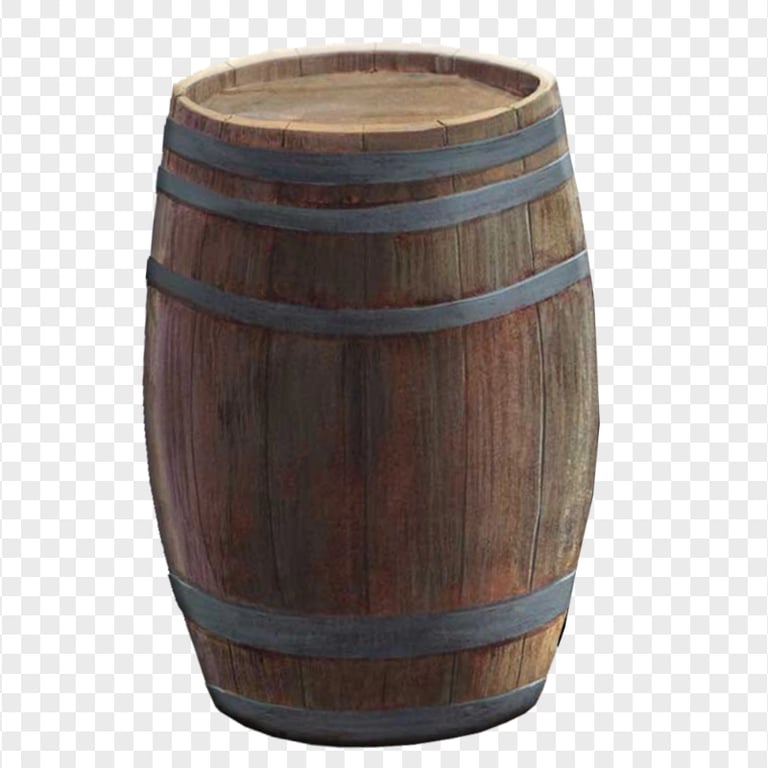 HD Real Brown Wooden Barrel PNG