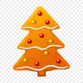 Decorated Christmas Tree Gingerbread Cookie PNG