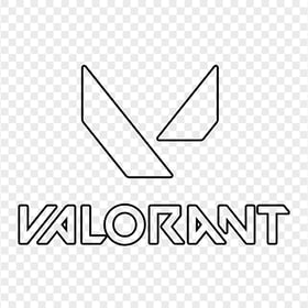 HD Valorant Black Outline Logo With Symbol PNG