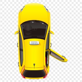 HD Taxi Car Top View Transparent Background