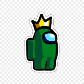 HD Green Among Us Character Crown Hat Stickers PNG