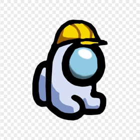 HD White Among Us Mini Crewmate Hard Construction Hat PNG