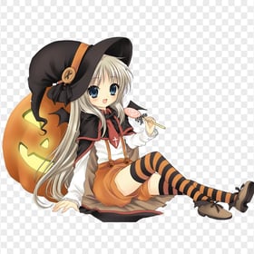 HD Cartoon Beautiful Halloween Witch Pumpkin Illustration PNG