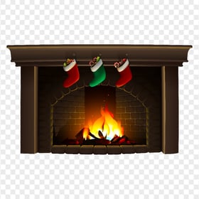 Vector Illustration Christmas Decorated Chimney PNG
