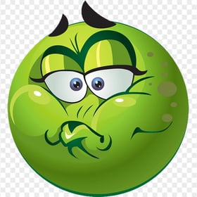Green Emoji Emoticon Face Feeling Sick
